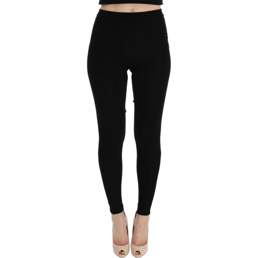 Dolce & Gabbana Black Slim Fit Women Cashmere Pants LOD10009 - 36
