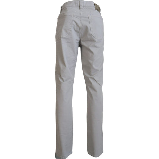 Jeckerson Gray Cotton Tapered Men Casual Pants PAN71768 - 36