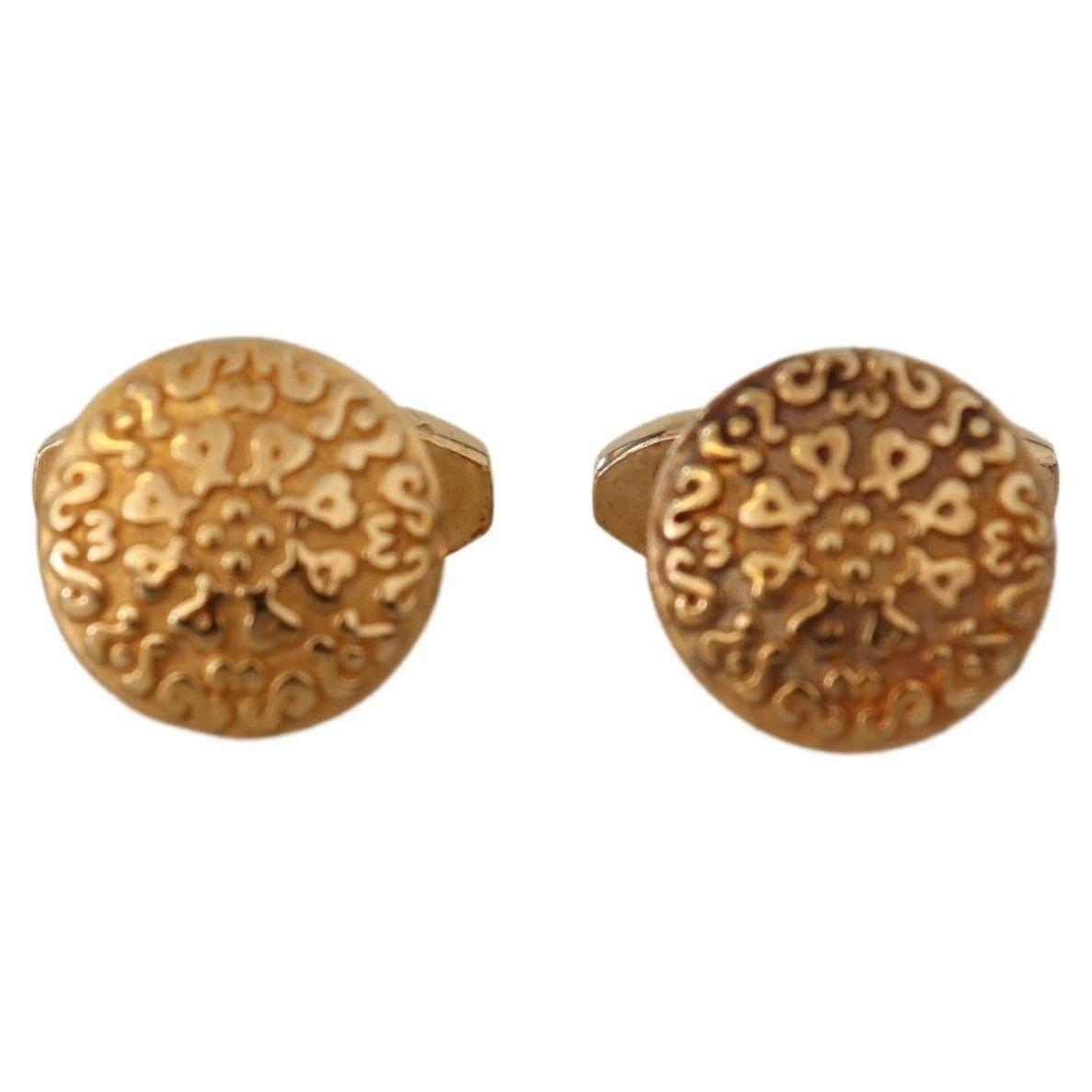 Dolce & Gabbana Elegant Gold Plated Brass Men's Cufflinks Cufflinks Dolce & Gabbana Sienna