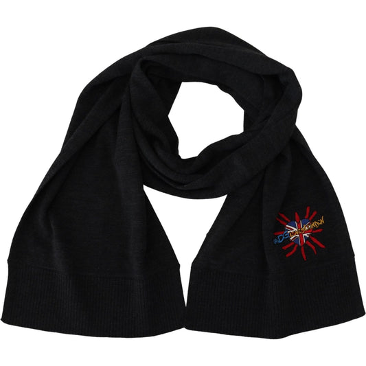 Dolce & Gabbana Black Sacred Heart #DGLovesLondon Wrap Scarf MS6897