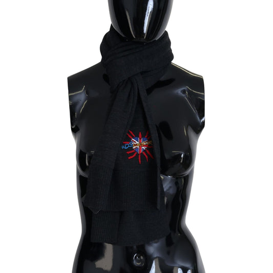 Dolce & Gabbana Black Sacred Heart #DGLovesLondon Wrap Scarf MS6897