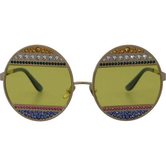 Dolce & Gabbana Gold Oval Metal Crystals Shades DG2209B Sunglasses GLA1147