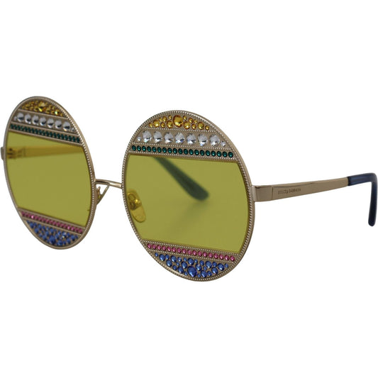 Dolce & Gabbana Gold Oval Metal Crystals Shades DG2209B Sunglasses GLA1147