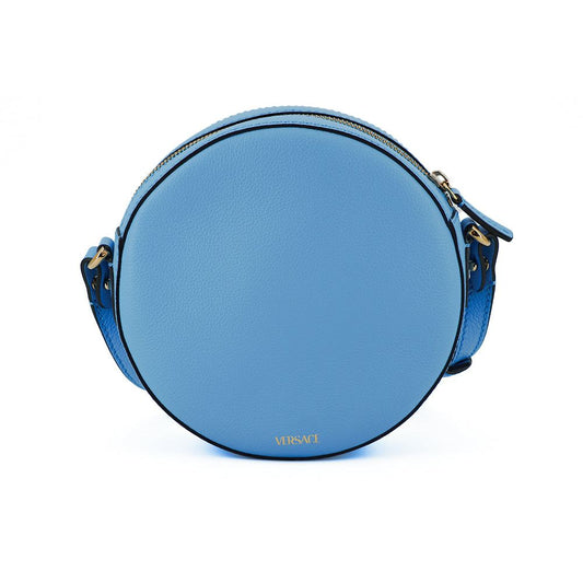 Versace Chic Blue Leather Round Shoulder Bag 8052045280284
