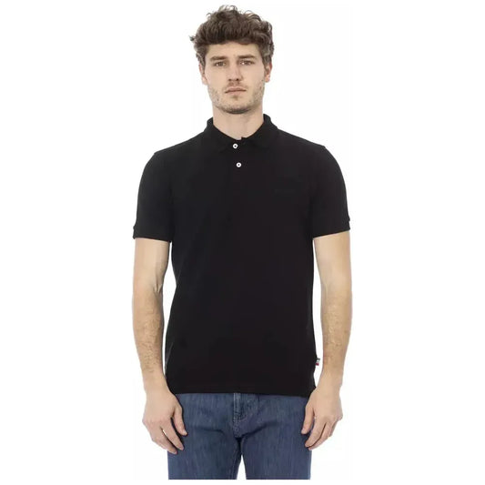 Baldinini Trend Black Cotton Men Polo Shirt BA-23204-L