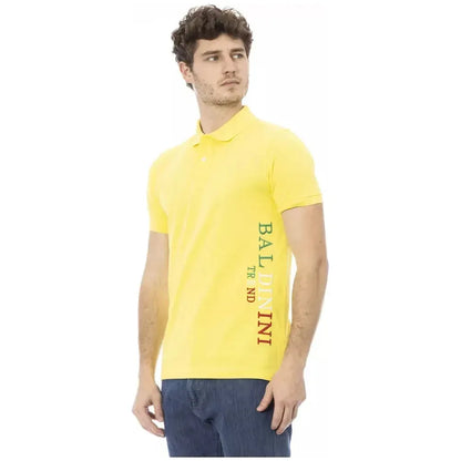 Baldinini Trend Yellow Cotton Men Polo Shirt