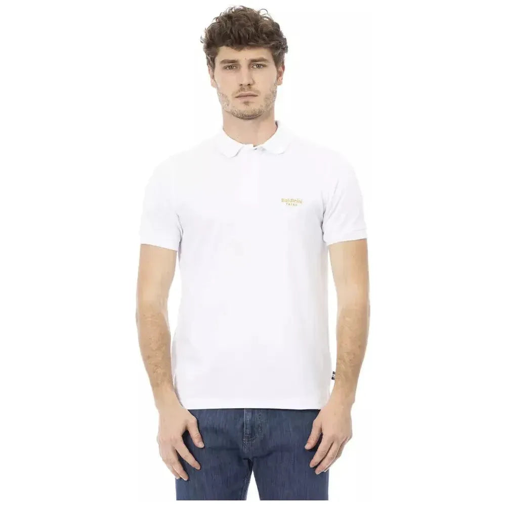 Baldinini Trend White Cotton Men Polo BA-23197-M