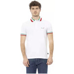 Baldinini Trend White Cotton Men Polo Shirt BA-23200-3XL
