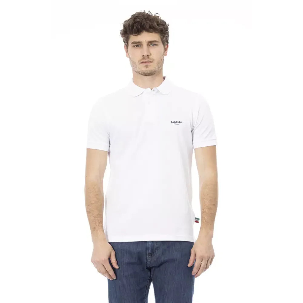 Baldinini Trend White Cotton Polo Shirt