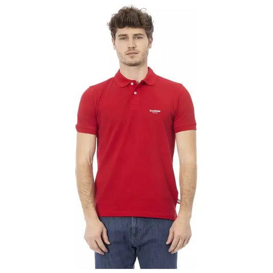 Baldinini Trend Red Cotton Men Polo Shirt BA-23196-S