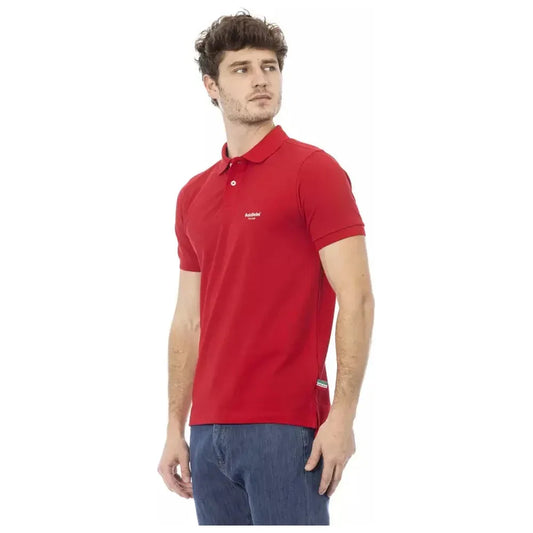 Baldinini Trend Red Cotton Men Polo Shirt BA-23196-S