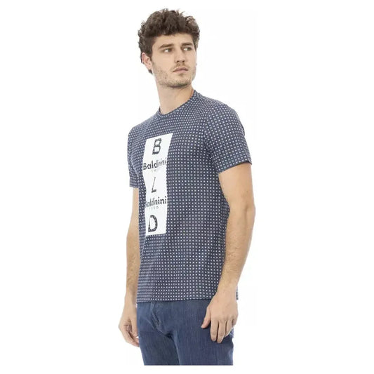 Baldinini Trend Gray Cotton Men T-Shirt BA-23159-XS