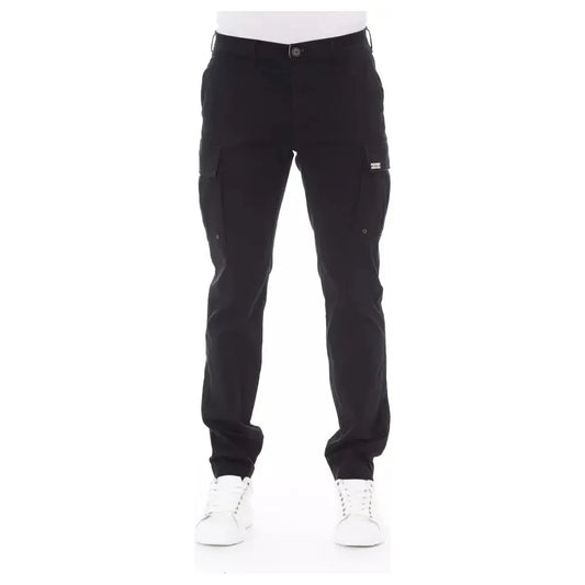 Baldinini Trend Sleek Black Cargo Trousers - Stretch Cotton Blend BA-23126-W32-FBB-184