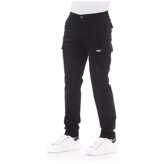 Baldinini Trend Sleek Black Cargo Trousers - Stretch Cotton Blend BA-23126-W32-FBB-184