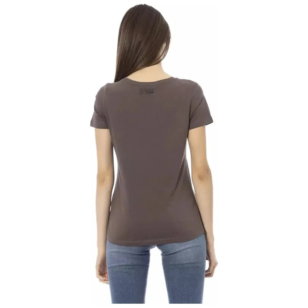 Trussardi Action Brown Cotton Women Top TR-23097-S