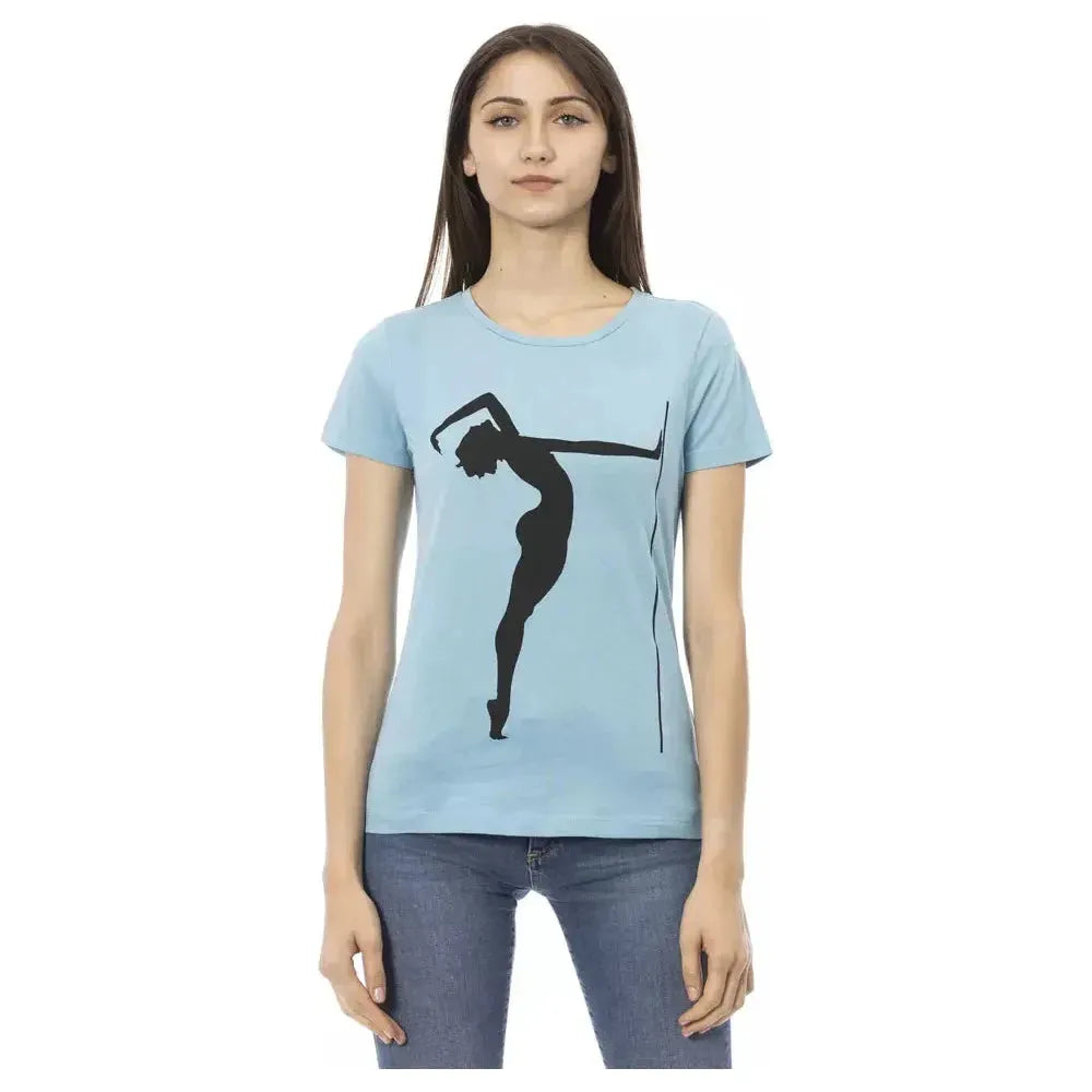 Trussardi Action Light Blue Cotton Women T-Shirt