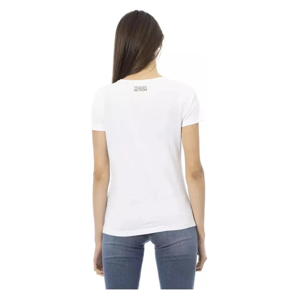 Trussardi Action White Cotton Women T-Shirt