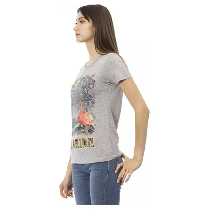 Trussardi Action Gray Cotton Women T-Shirt