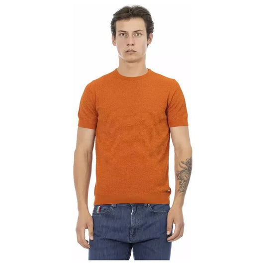 Baldinini Trend Orange Cotton Men Sweater BA-22908-XXL
