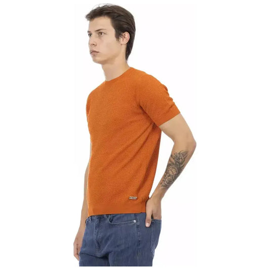 Baldinini Trend Orange Cotton Men Sweater BA-22908-XXL
