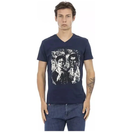 Trussardi Action Blue Cotton Men T-Shirt TR-22882-S