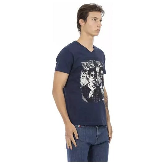 Trussardi Action Blue Cotton Men T-Shirt TR-22882-S