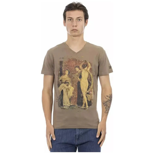 Trussardi Action Brown Cotton Men T-Shirt TR-22876-S