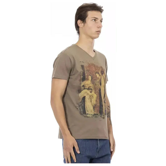 Trussardi Action Brown Cotton Men T-Shirt TR-22876-S