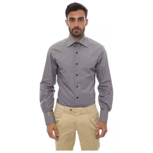 Billionaire Italian Couture Black Cotton Men Shirt BI-17320-L