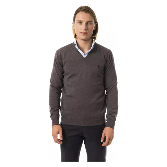 Uominitaliani Gray Merino Wool Men Sweater UO-17056-S