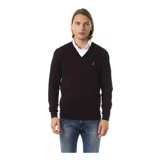 Uominitaliani Brown Merino Wool Men Sweater UO-17055-S