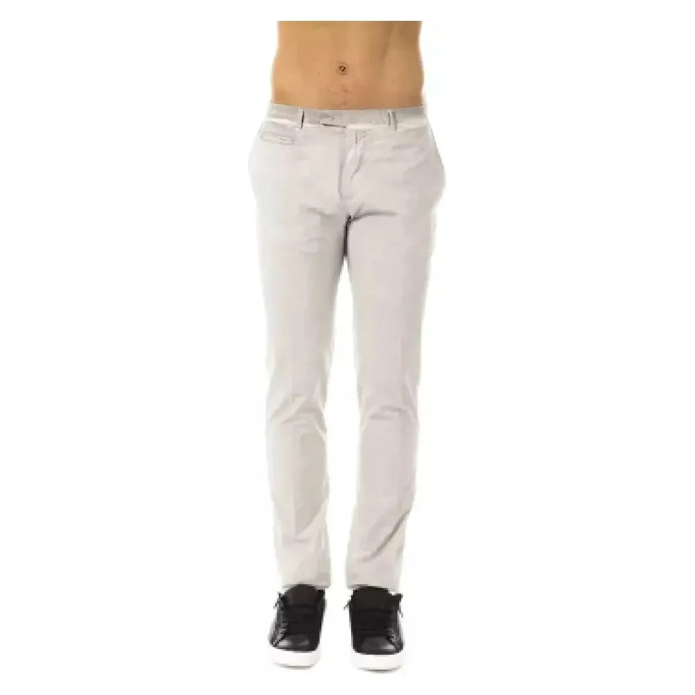 Uominitaliani Gray Cotton Men's Casual Pant