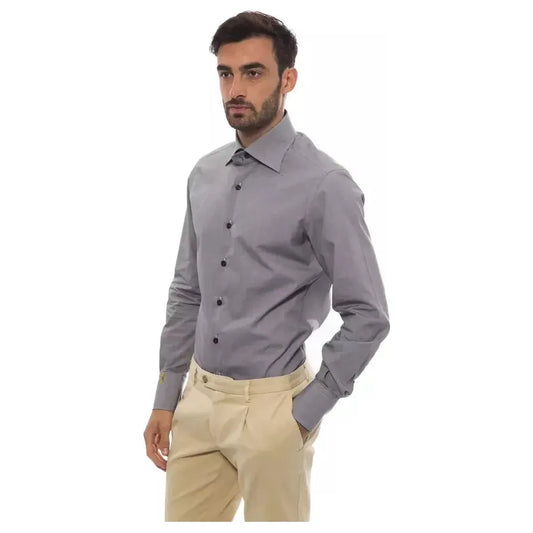 Billionaire Italian Couture Black Cotton Men Shirt BI-17320-L