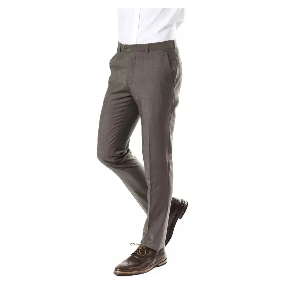 Uominitaliani Gray Wool Men Pant UO-17033-IT52 | XL