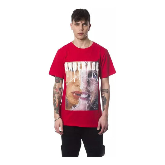 Nicolo Tonetto Red Cotton Men T-Shirt NI-12968-L