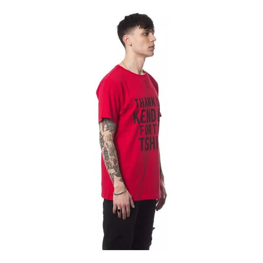 Nicolo Tonetto Red Cotton Men T-Shirt NI-12974-S