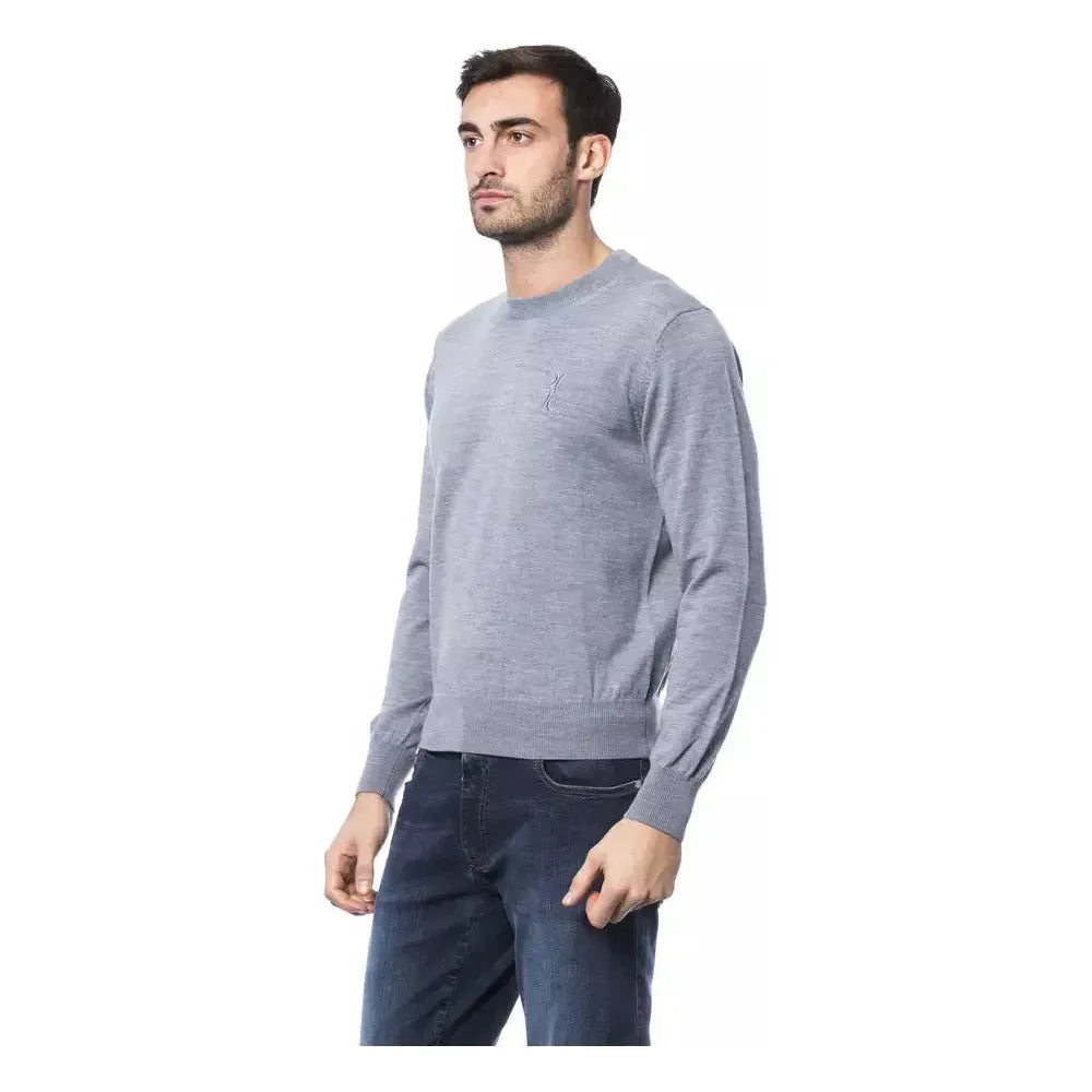 Billionaire Italian Couture Gray Merino Wool Men Sweater