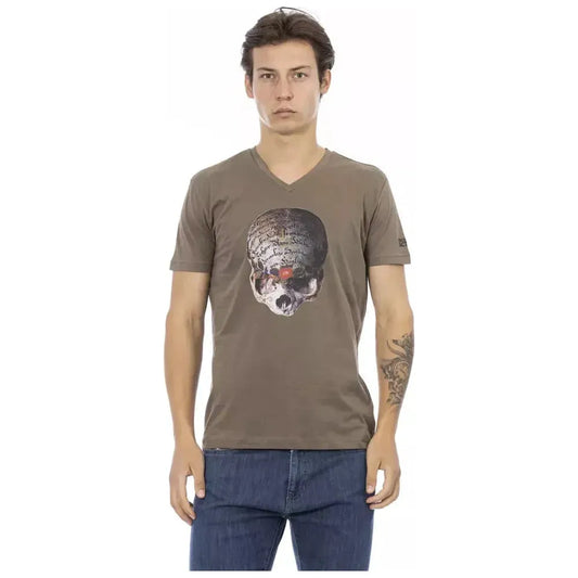 Trussardi Action Brown Cotton Men T-Shirt TR-22863-S