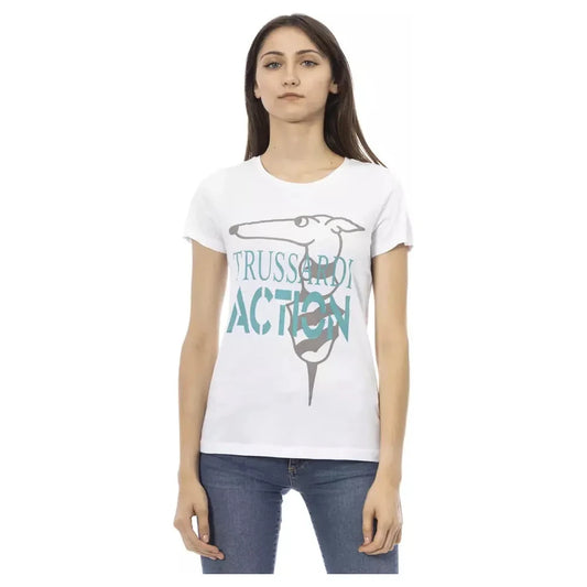 Trussardi Action White Cotton Tops & T-Shirt