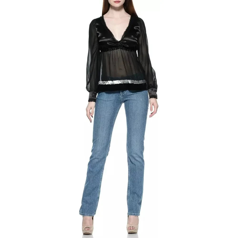 Ungaro Fever Light Blue Cotton Women Jean UN-8221-W26