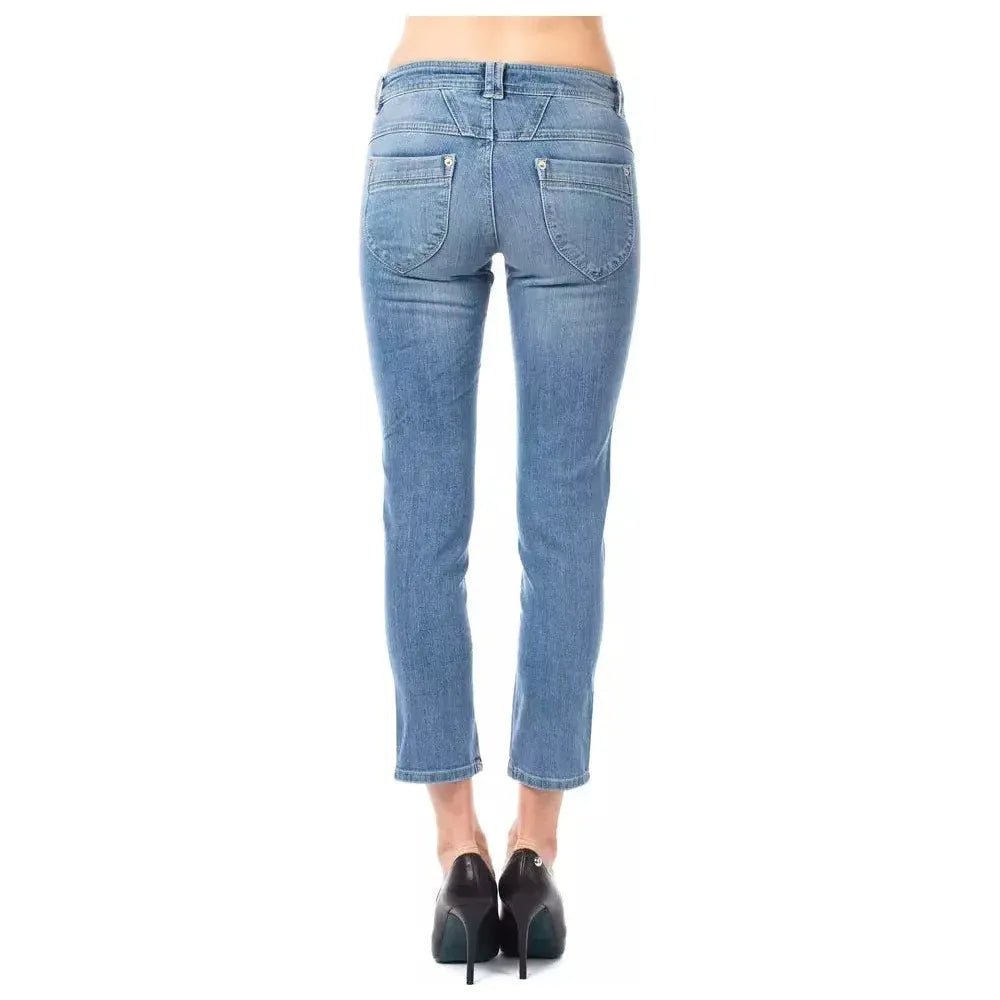 Ungaro Fever Light Blue Cotton Women Capri Jean UN-8226-W27