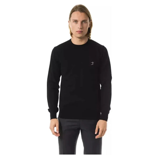 Uominitaliani Black Merino Wool Men Sweater UO-7814-S