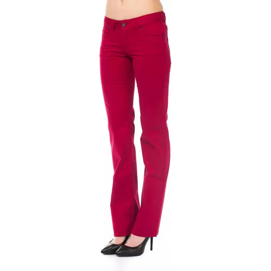Ungaro Fever Red Cotton Women Pants UN-8200-W28