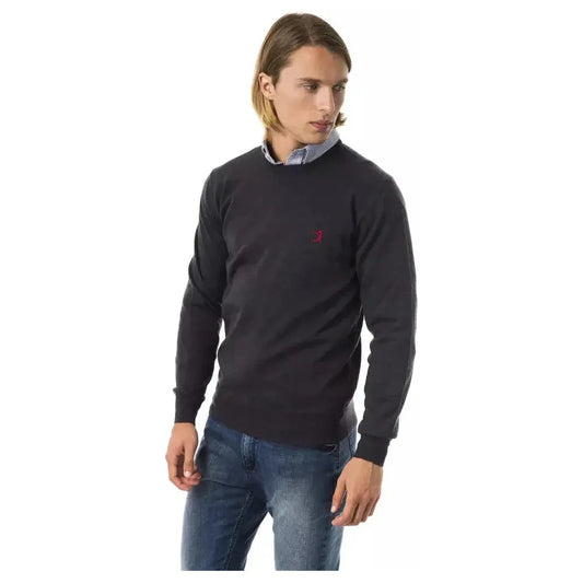Uominitaliani Gray Merino Wool Men Sweater UO-7816-XS