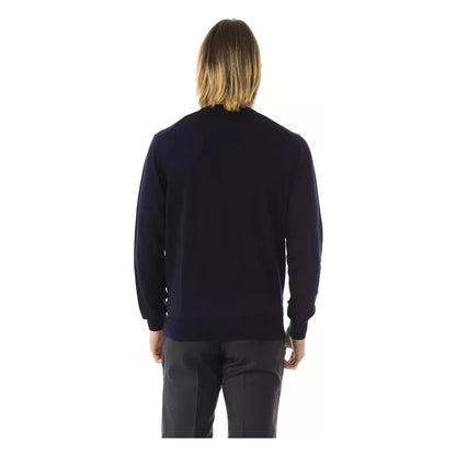 Uominitaliani Blue Merino Wool Men's Sweater