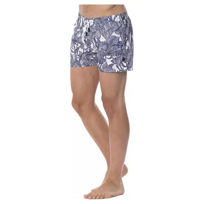 Roberto Cavalli Sport Light Blue Polyester Men's Swim Trunk