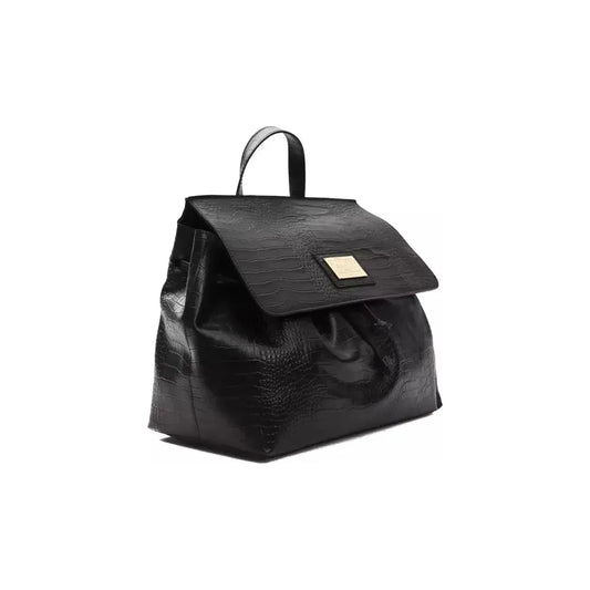 Pompei Donatella Black Leather Women Shoulder Bag PO-5824