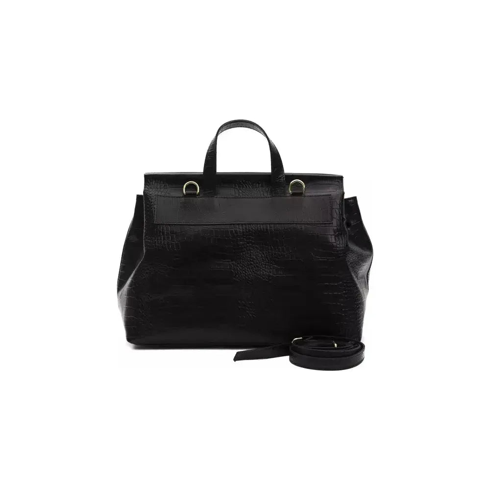 Pompei Donatella Black Leather Women Shoulder Bag