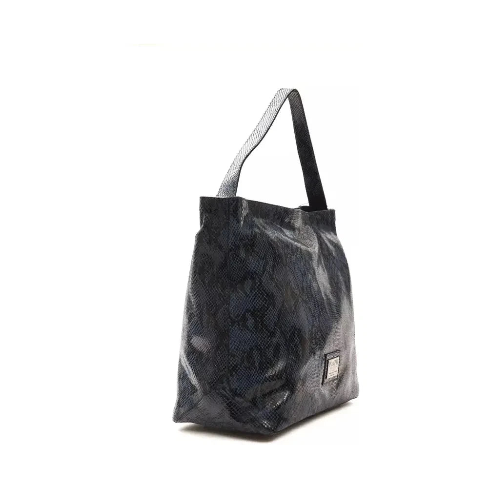 Pompei Donatella Blue Leather Women Shoulder Bag PO-5786