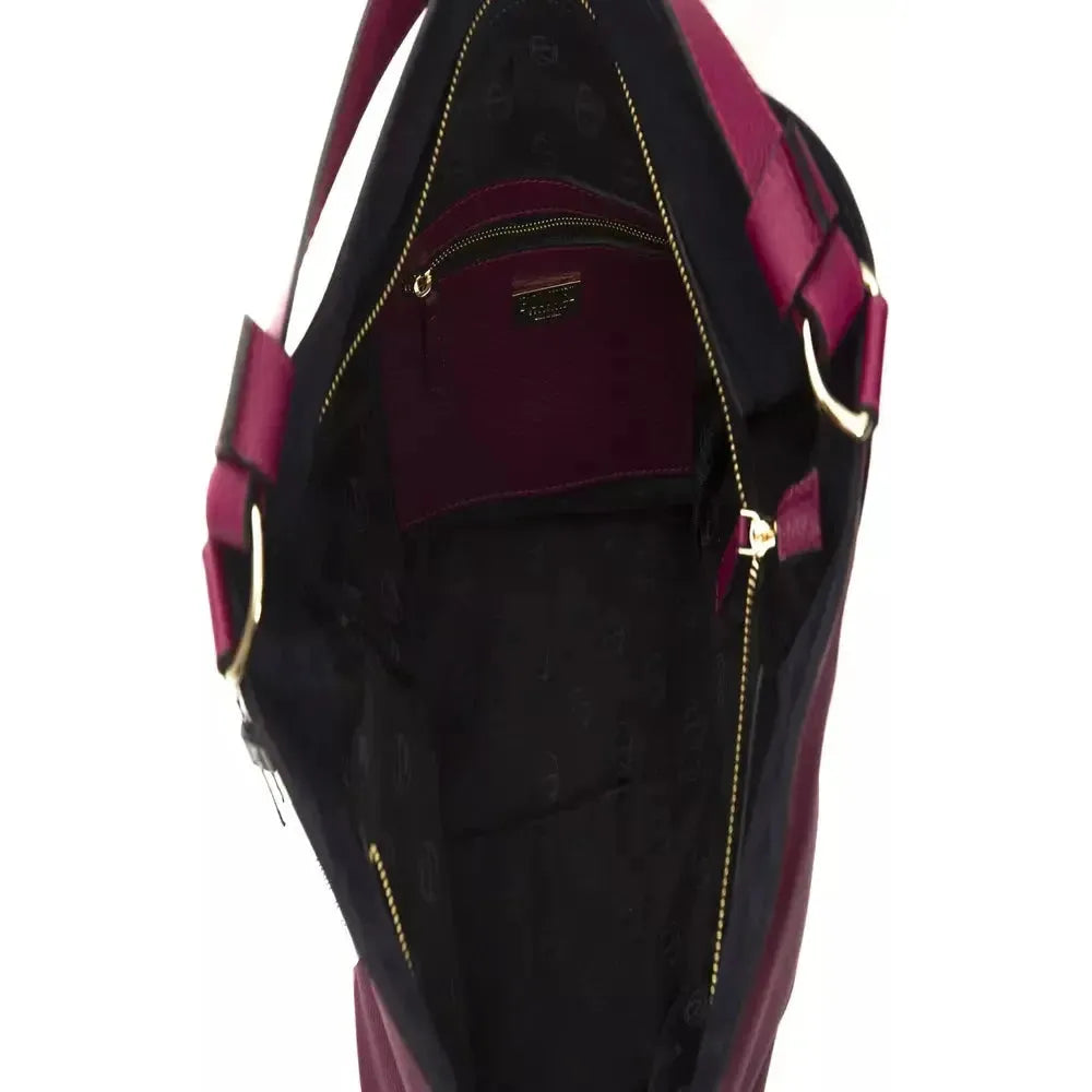 Pompei Donatella Burgundy Leather Women Shoulder Bag PO-5807